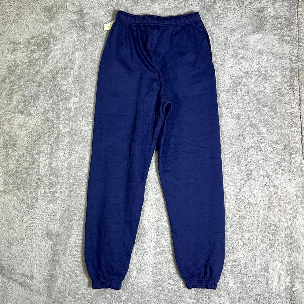 Pink Victoria's Secret Midnight Cuffed Jogger Pants Women Small Navy Blue Fleece - Picture 8 of 8